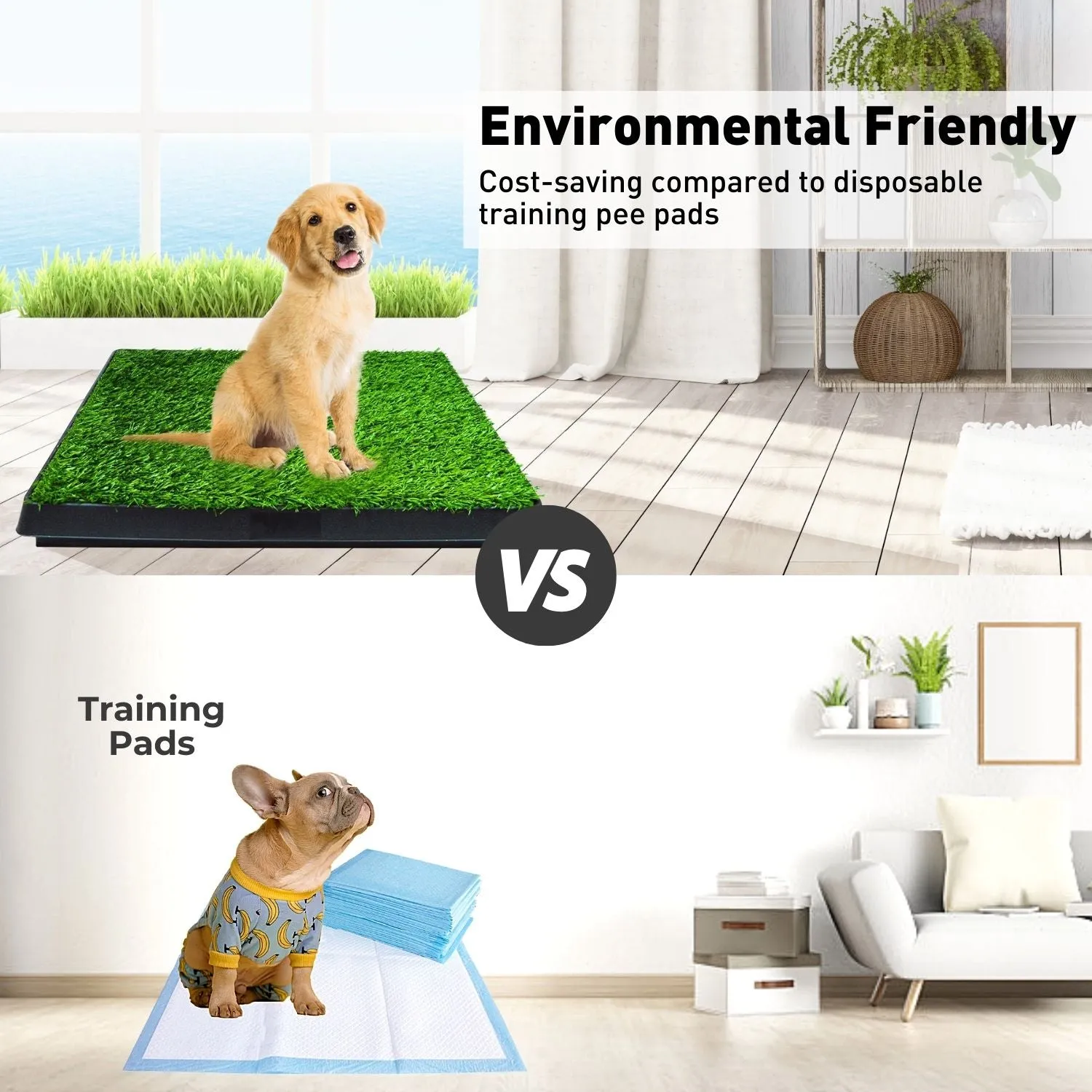 3-Layer Pet Grass Training Potty, Easy to Clean - Floofi