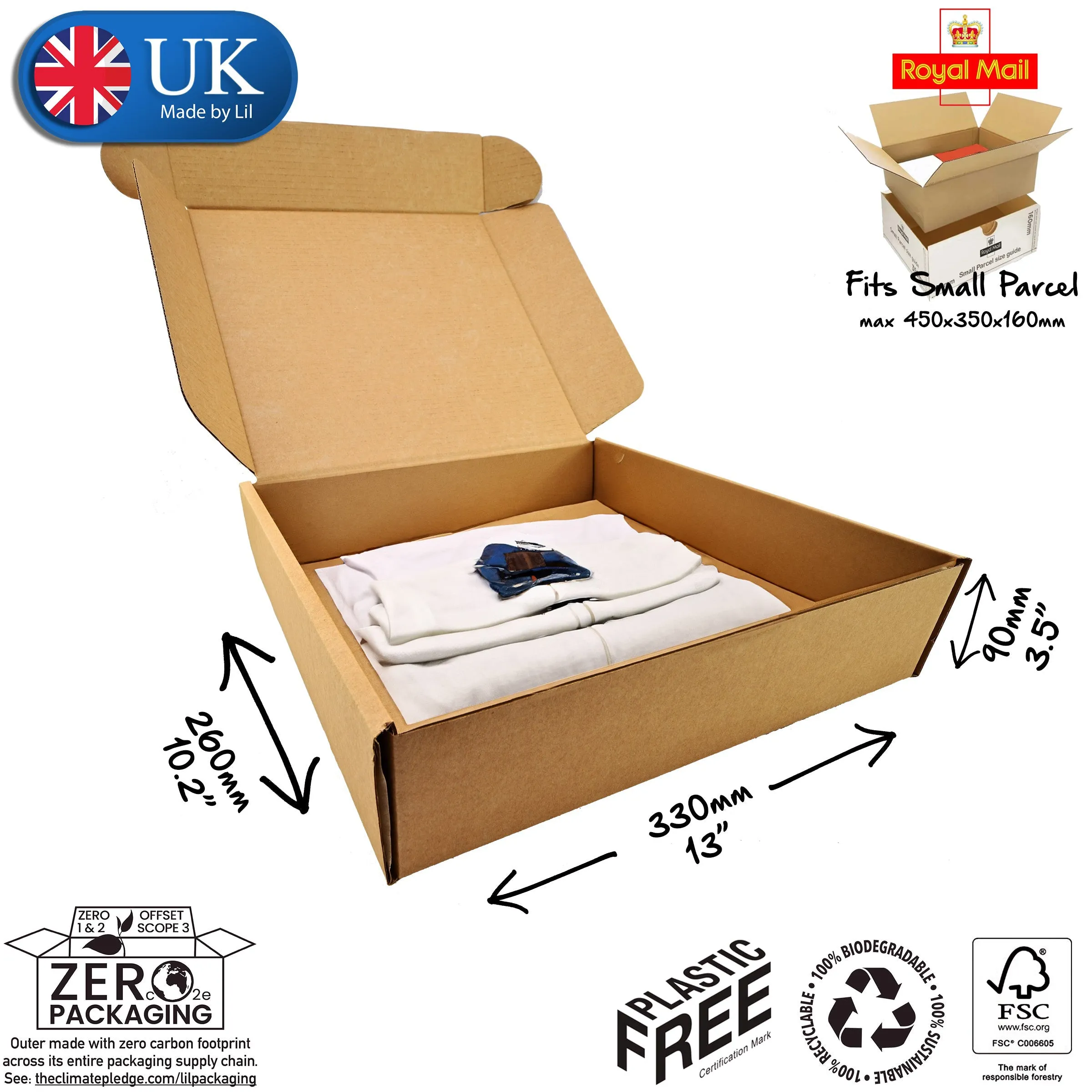33x26x9cm Cardboard Postal Box