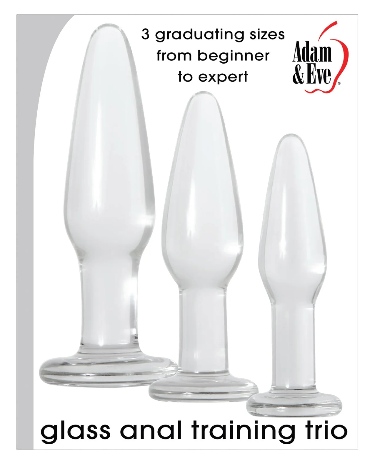 Adam & Eve Glass Anal Training Trio - Clear