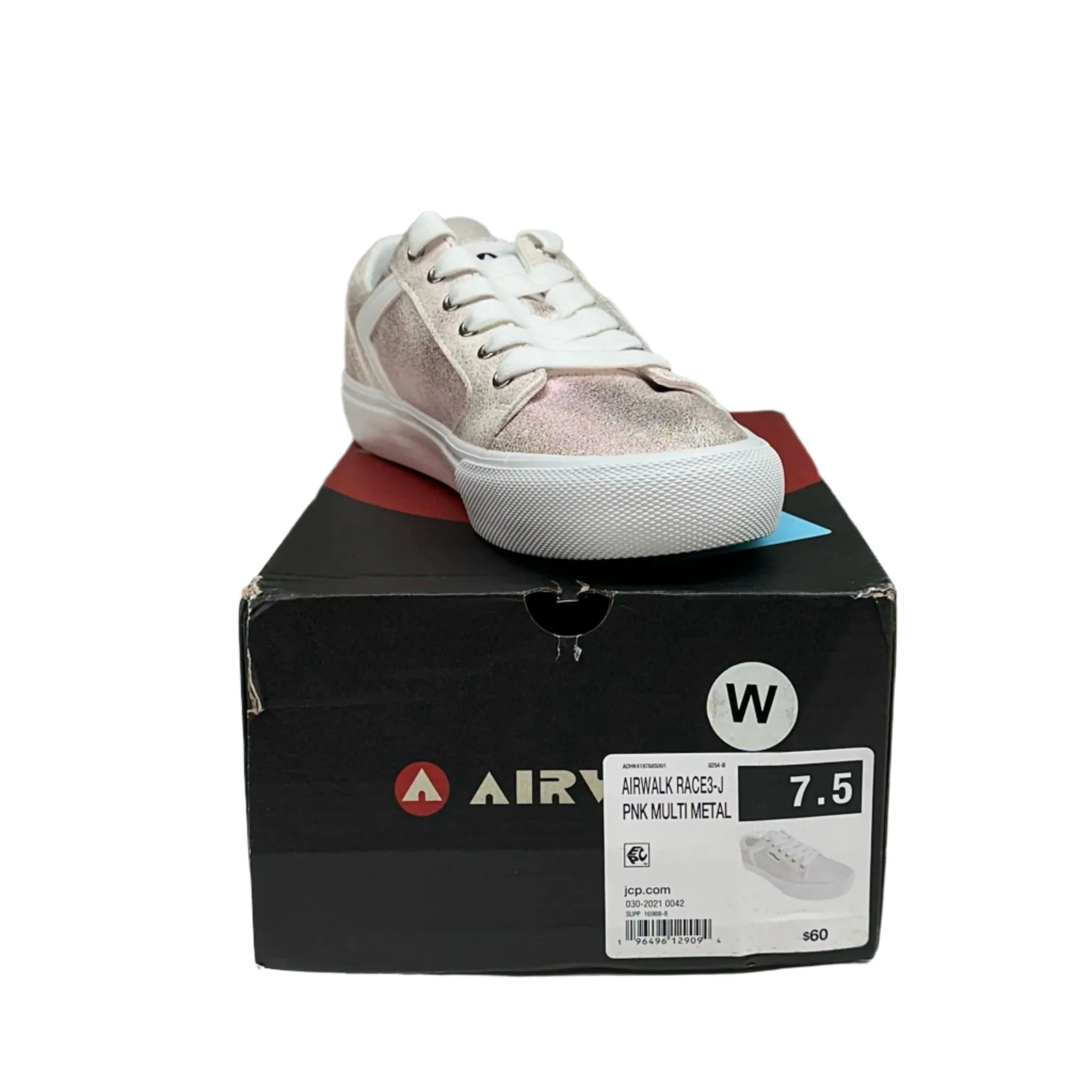 Airwalk Race-J Women's Sneakers Pink Multi Metal Size 7.5 - New