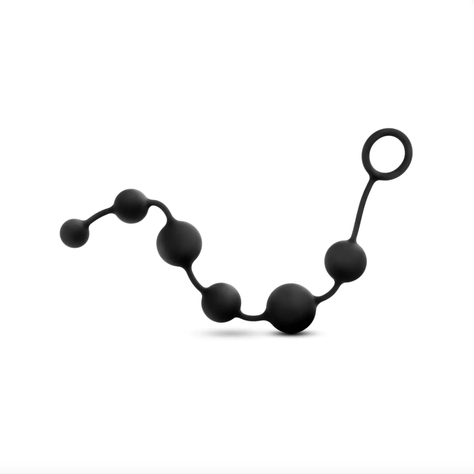 Anal Adventures 6 Large Silicone Anal Beads (Black)