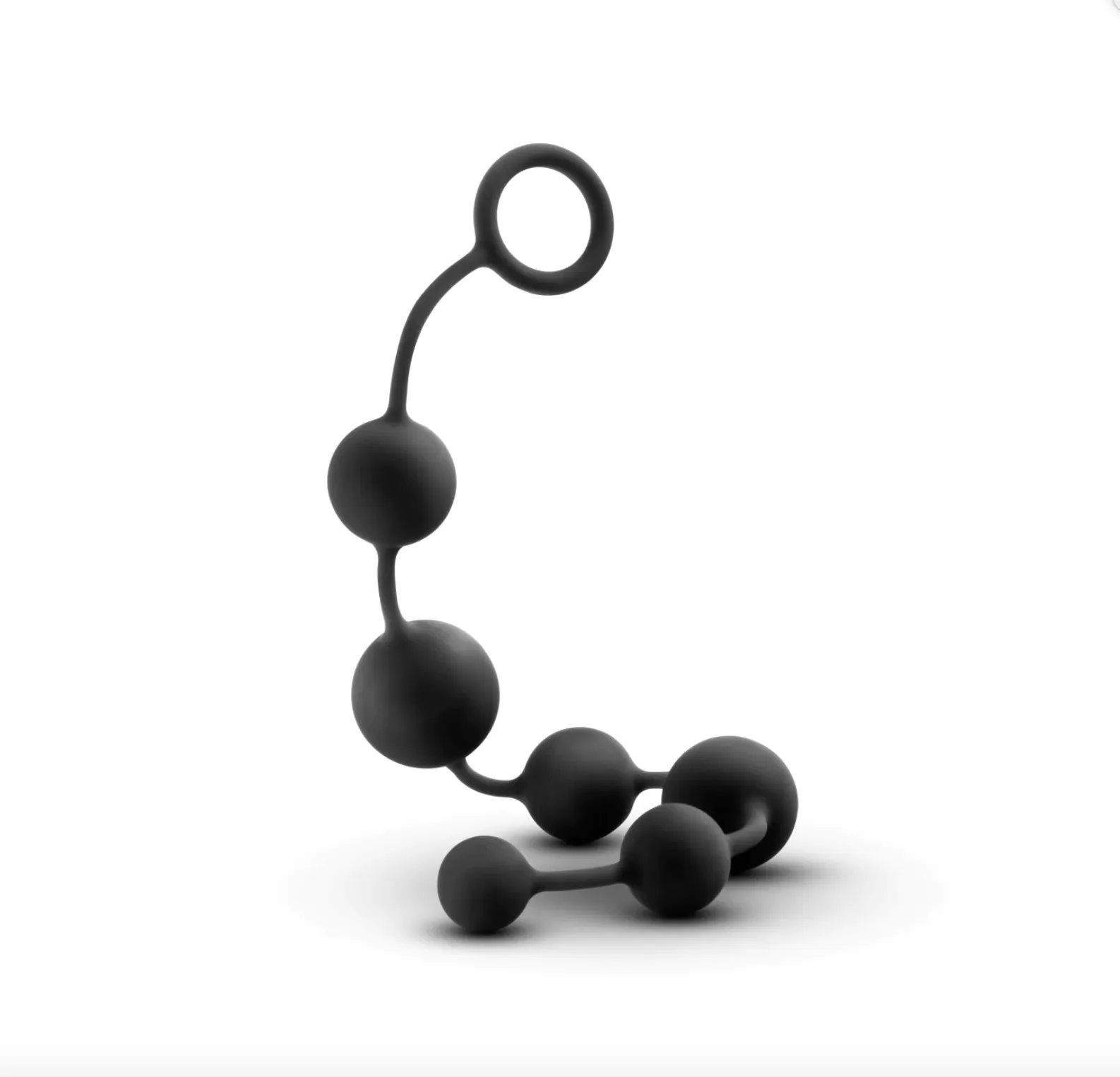 Anal Adventures 6 Large Silicone Anal Beads (Black)