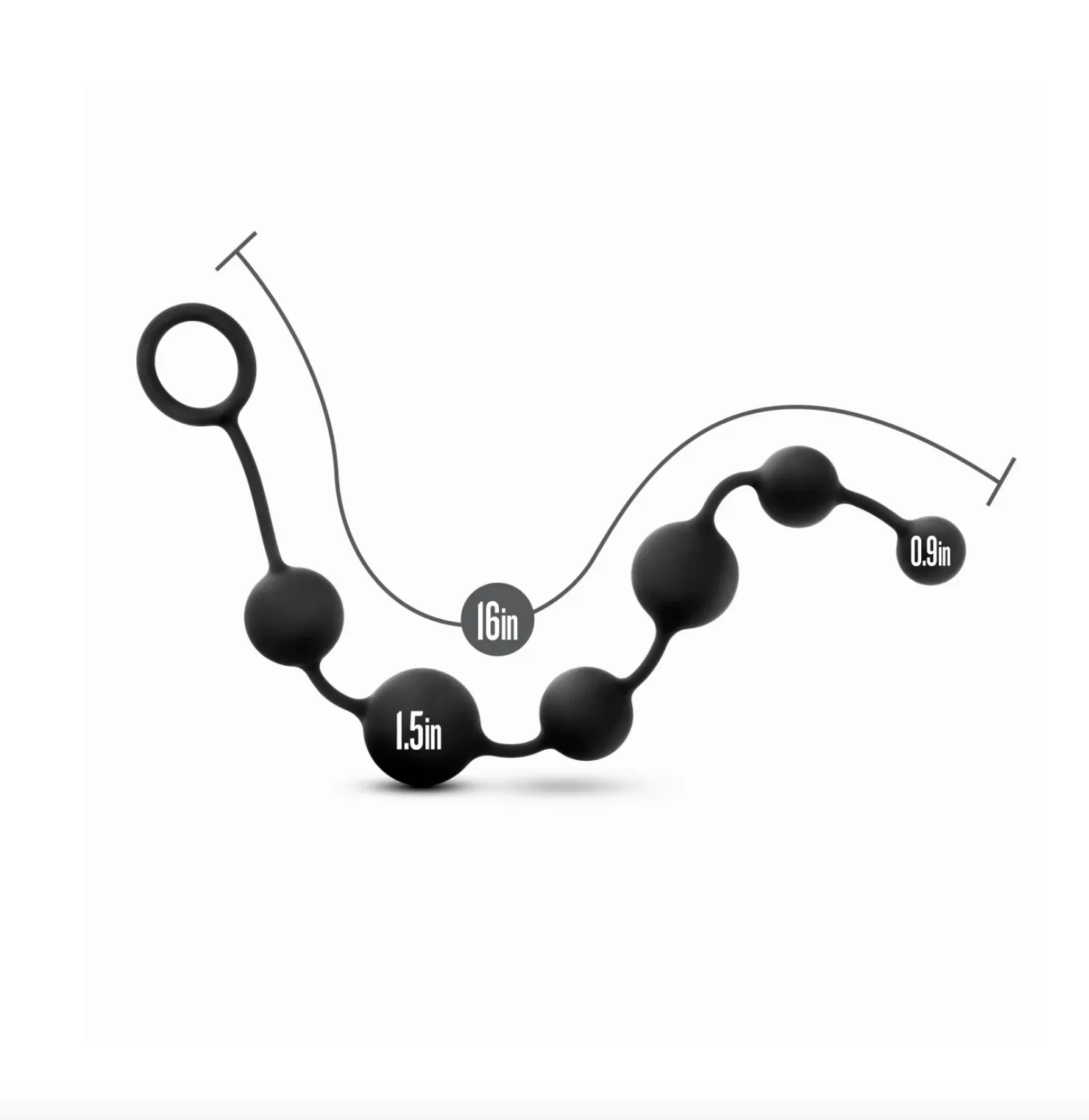 Anal Adventures 6 Large Silicone Anal Beads (Black)