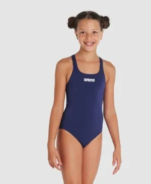 Arena Team Girls Swim Pro Strach Fit One Piece Sun Protection Swimwear - Navy