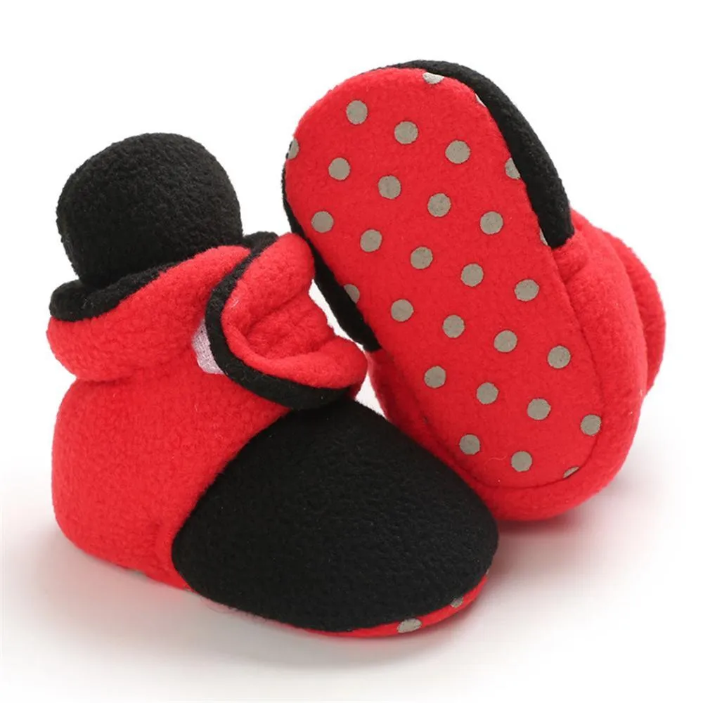 Baby Unisex Color Block Magic Tape Snow Boots Baby Shoes Wholesale
