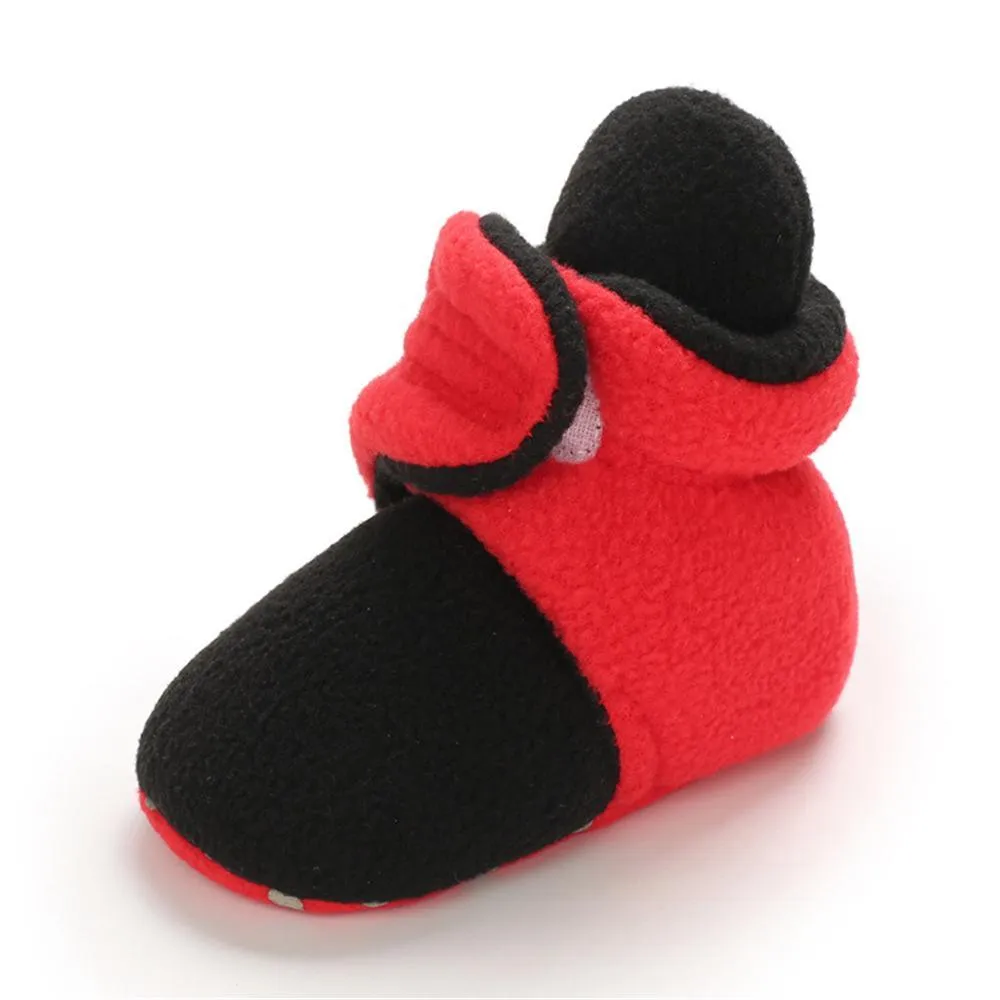 Baby Unisex Color Block Magic Tape Snow Boots Baby Shoes Wholesale