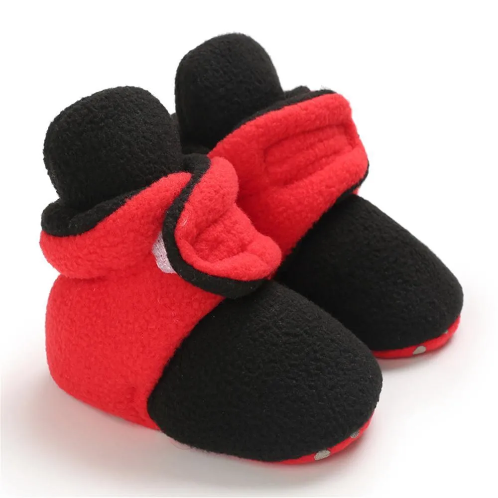 Baby Unisex Color Block Magic Tape Snow Boots Baby Shoes Wholesale