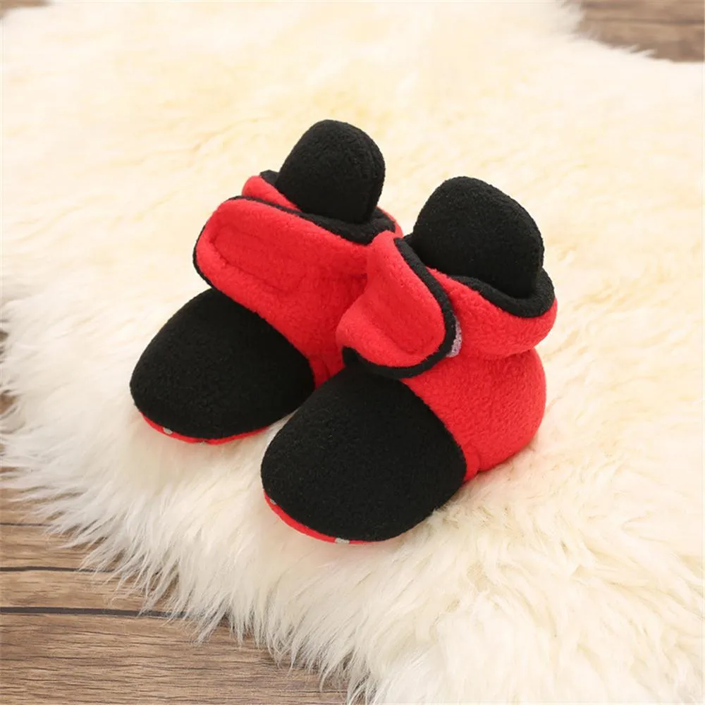 Baby Unisex Color Block Magic Tape Snow Boots Baby Shoes Wholesale
