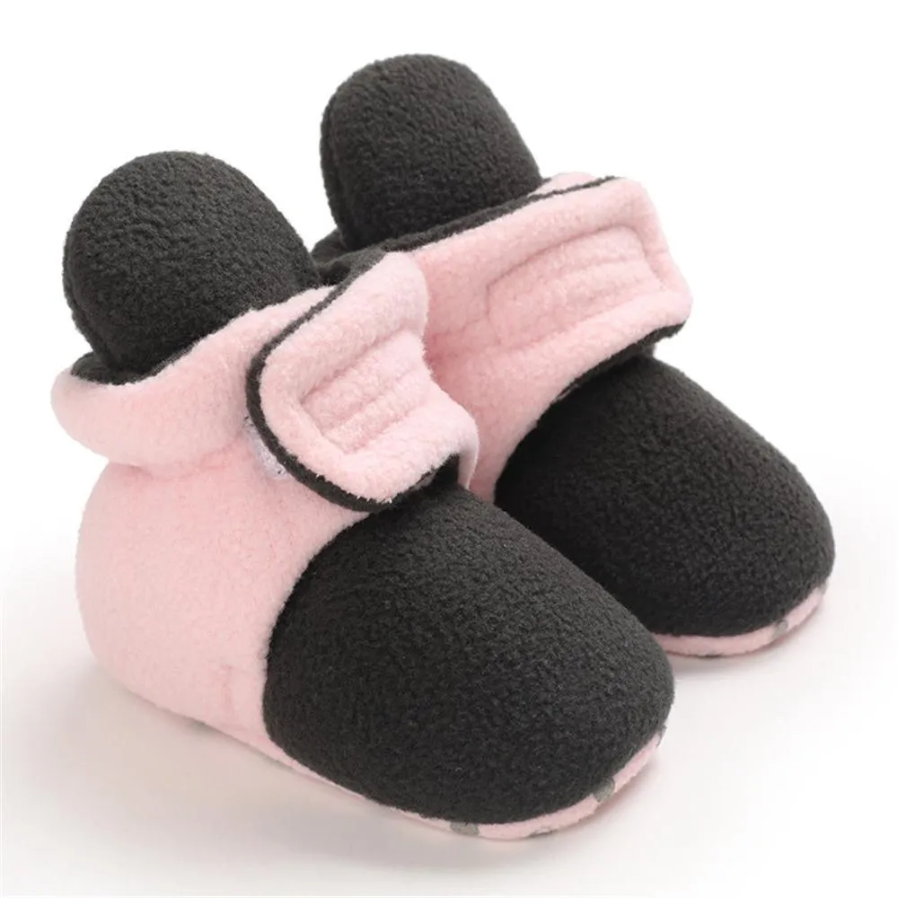 Baby Unisex Color Block Magic Tape Snow Boots Baby Shoes Wholesale