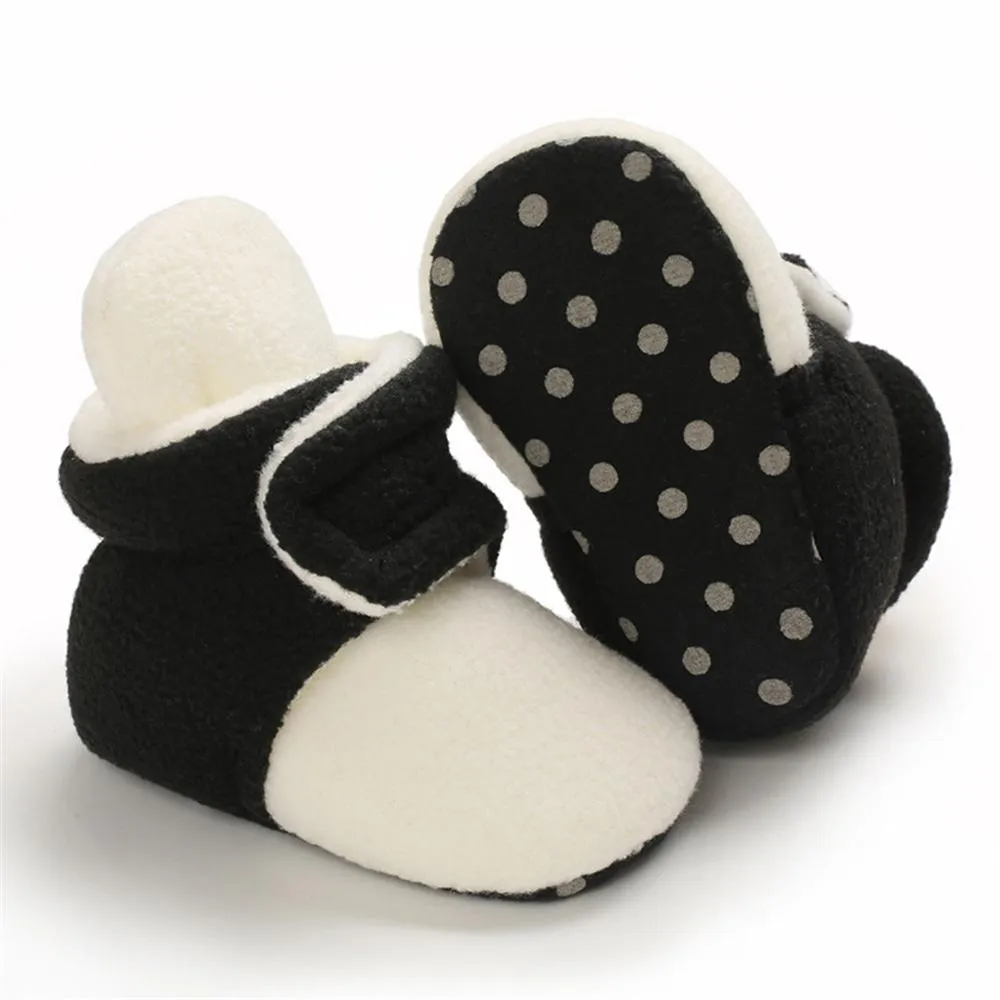 Baby Unisex Color Block Magic Tape Snow Boots Baby Shoes Wholesale