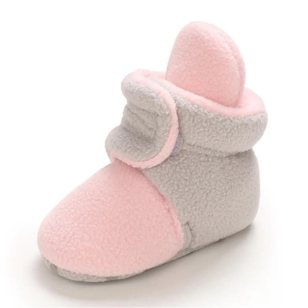 Baby Unisex Color Block Magic Tape Snow Boots Baby Shoes Wholesale