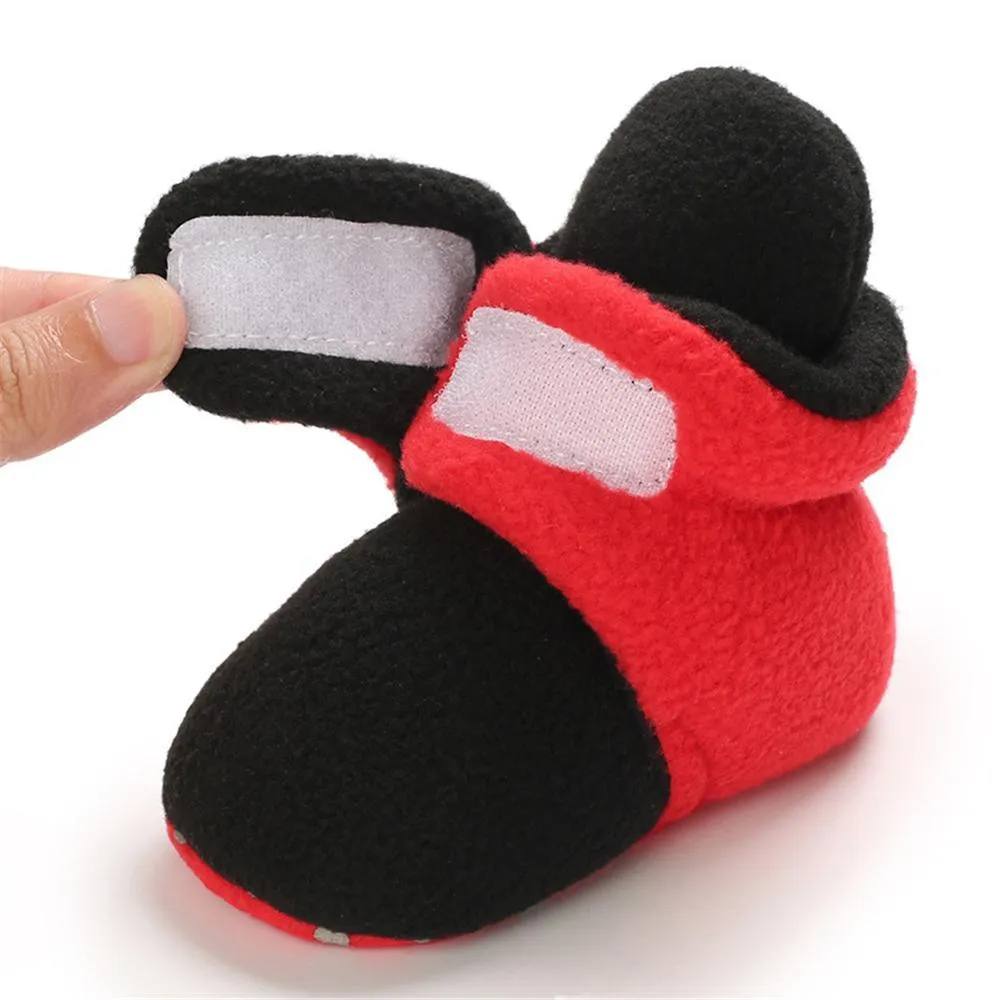 Baby Unisex Color Block Magic Tape Snow Boots Baby Shoes Wholesale