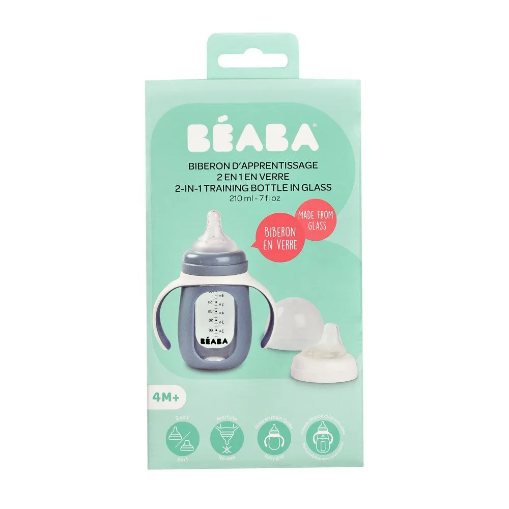 Beaba Glass Baby Bottle - Blue
