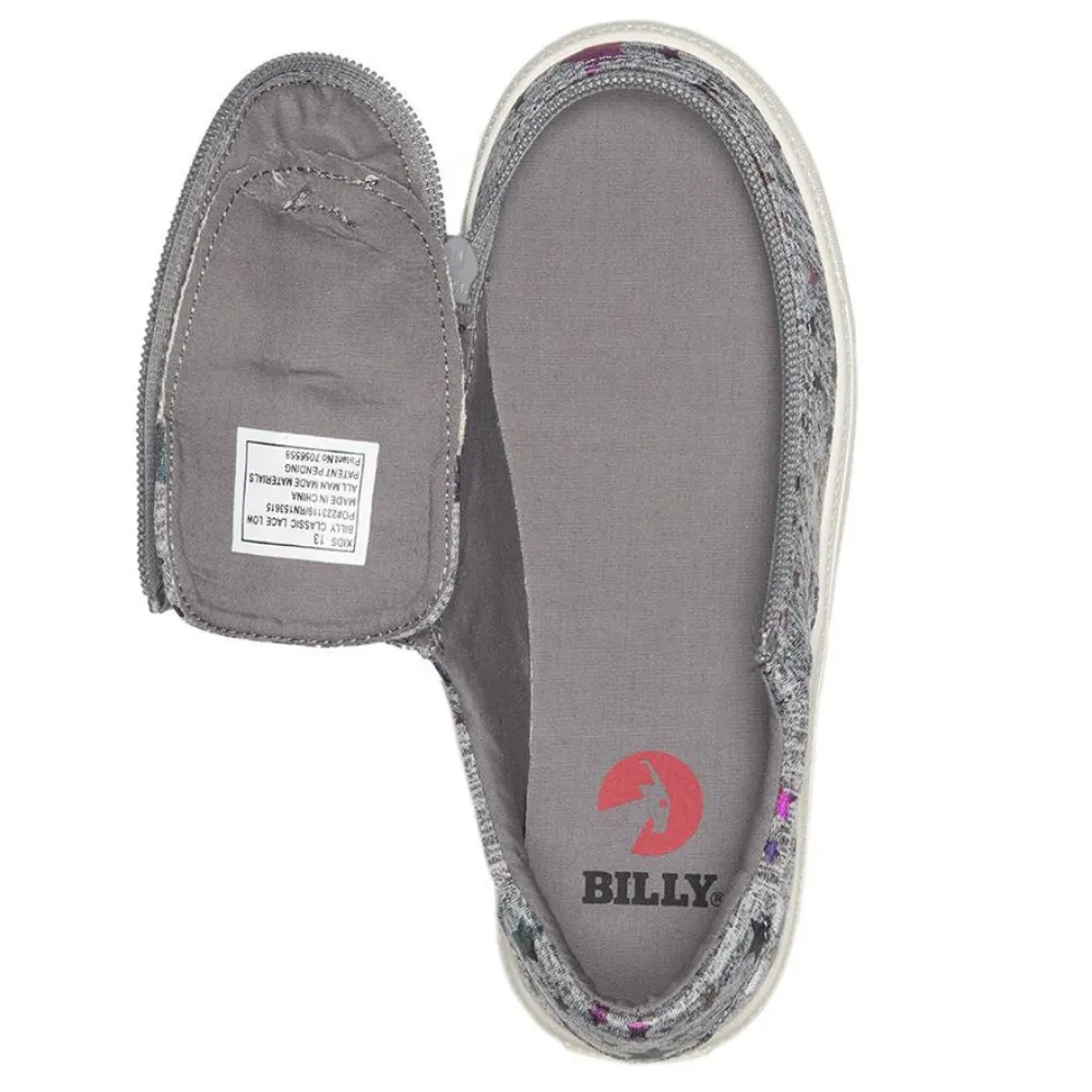 Billy Footwear (Kids)  - Low Top Grey Stars Canvas Shoes CLEARANCE