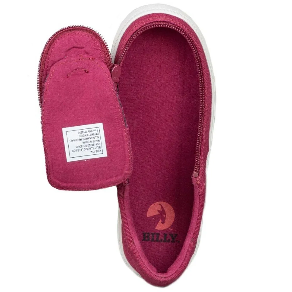 Billy Footwear (Kids)  - Low Top Wine Canvas Shoes CLEARANCE