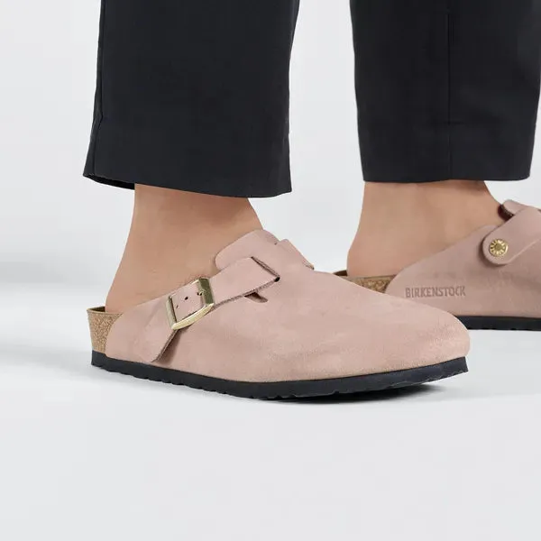 Birkenstock Light Rose Boston Suede Clog|1026171
