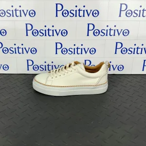 Buscemi Women's Tennis Crepone Off White Leather Sneakers SAMPLE