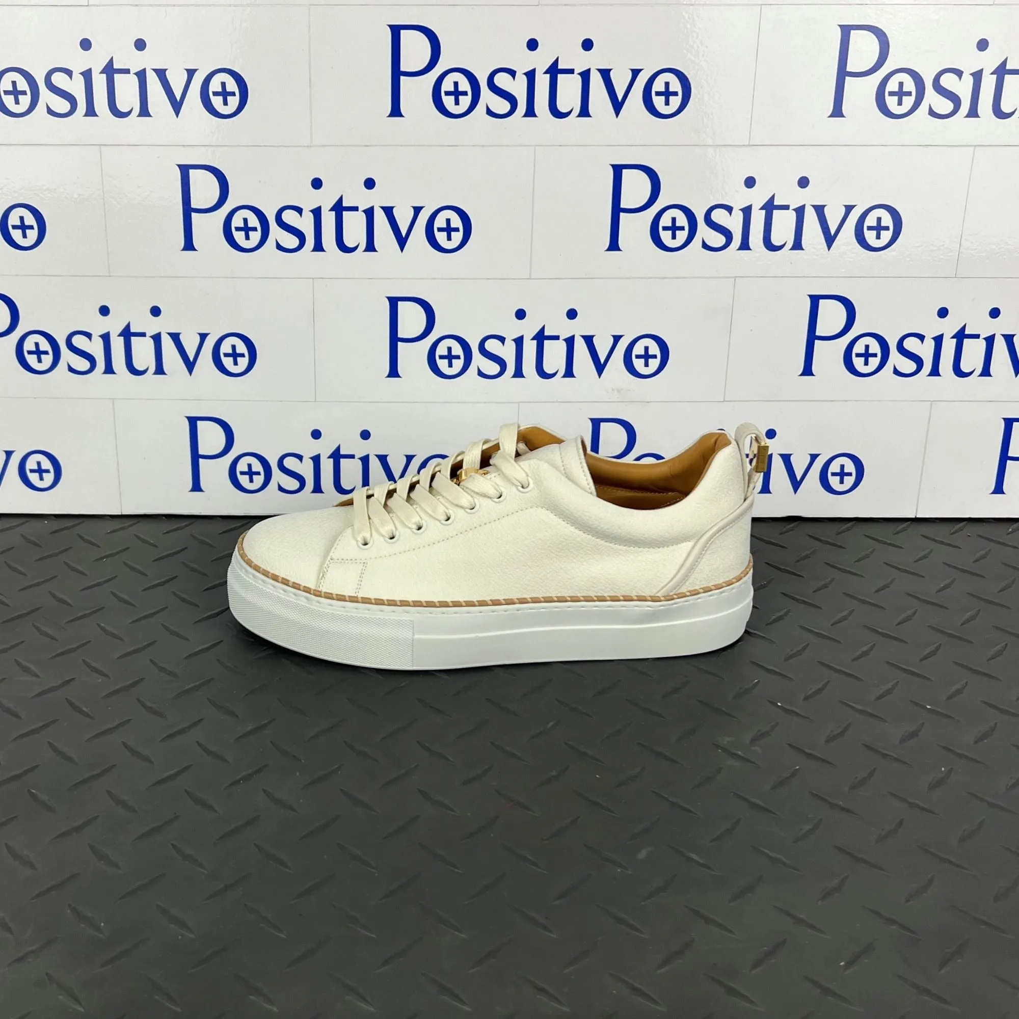 Buscemi Women's Tennis Crepone Off White Leather Sneakers SAMPLE