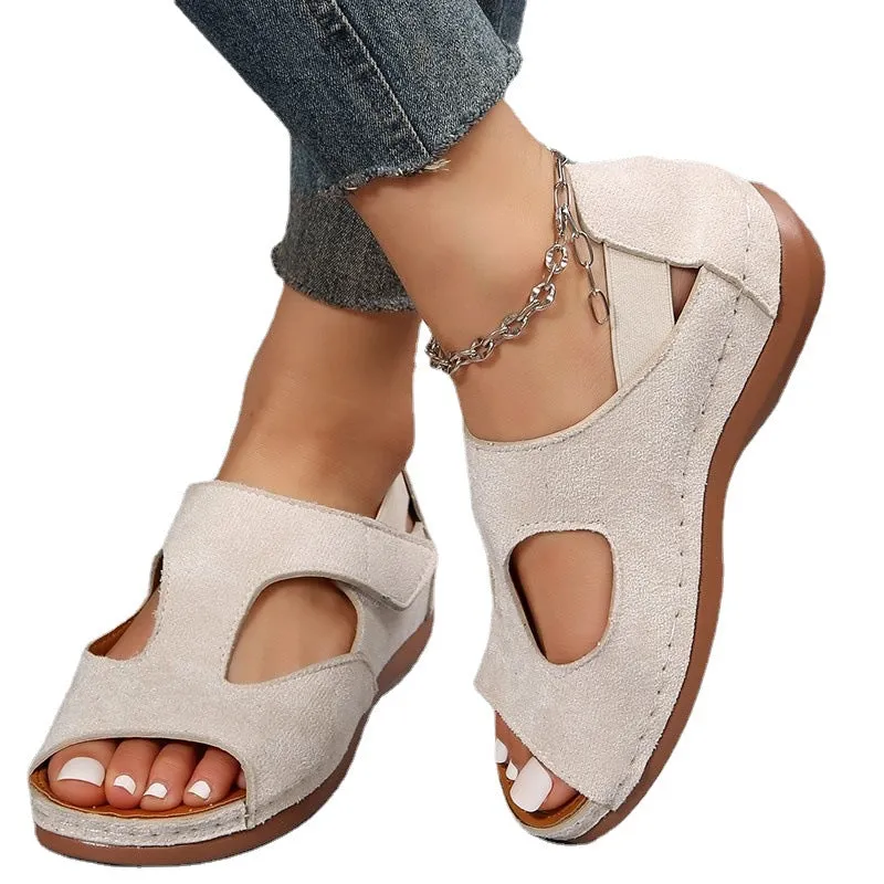 Comfort Flat Lightweight Velcro Casual Sandals for Women