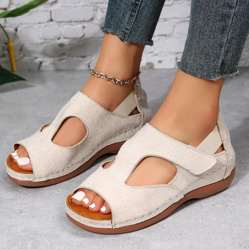 Comfort Flat Lightweight Velcro Casual Sandals for Women