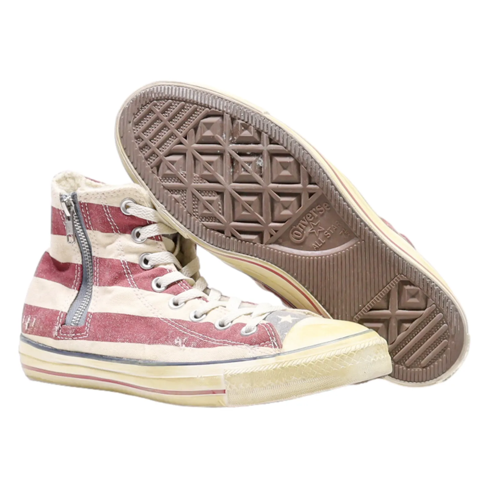 CONVERSE Fleece Lined High Top Trainers Cream Canvas Mens UK 7.5