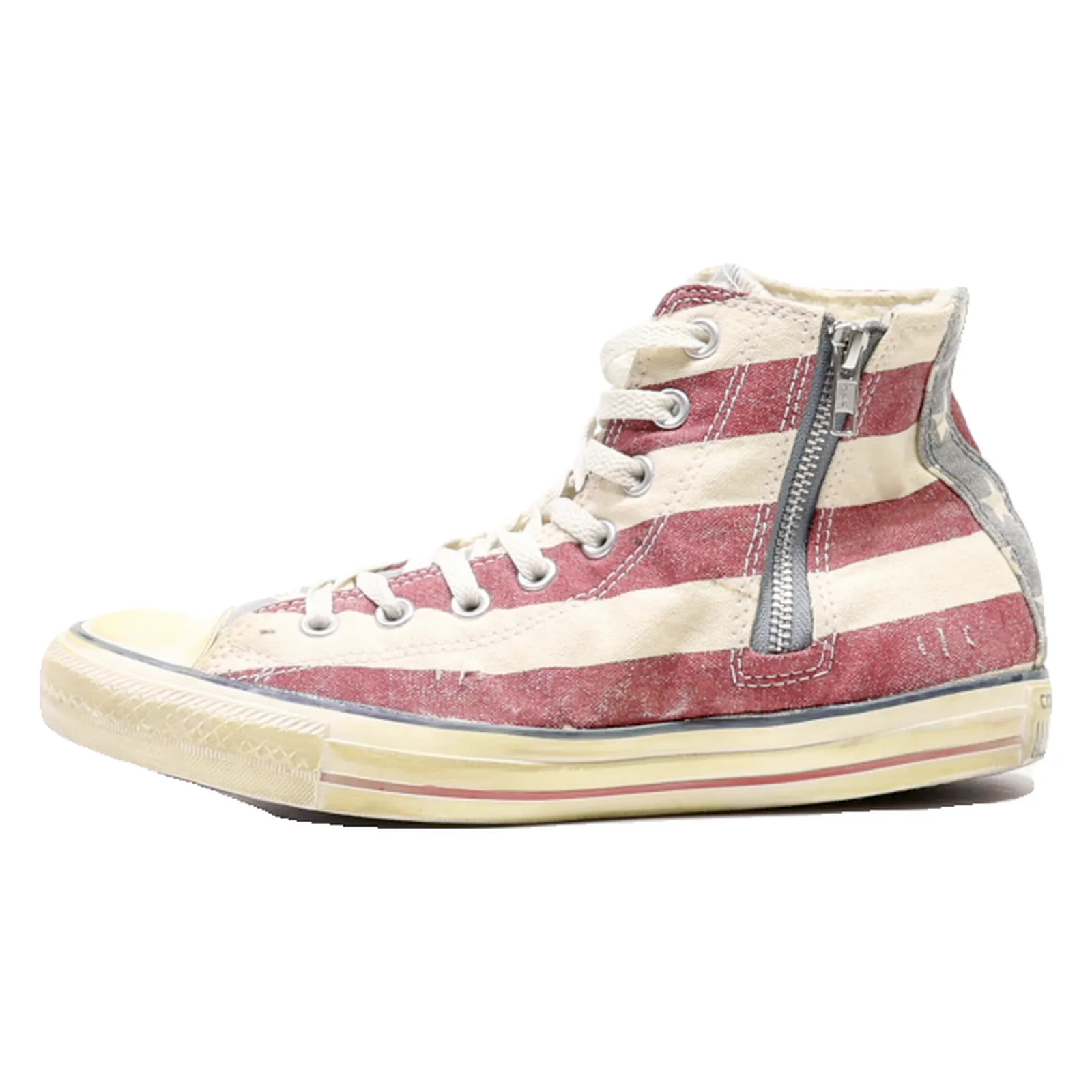 CONVERSE Fleece Lined High Top Trainers Cream Canvas Mens UK 7.5