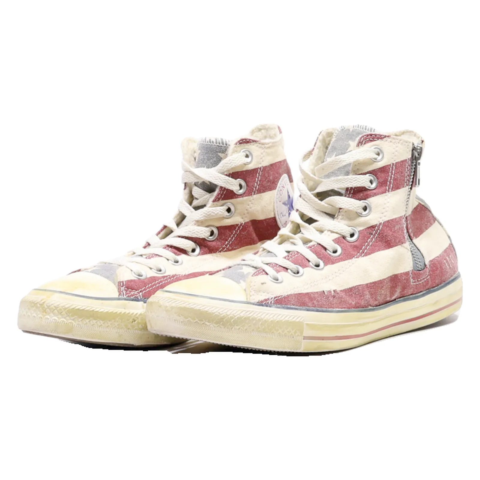 CONVERSE Fleece Lined High Top Trainers Cream Canvas Mens UK 7.5