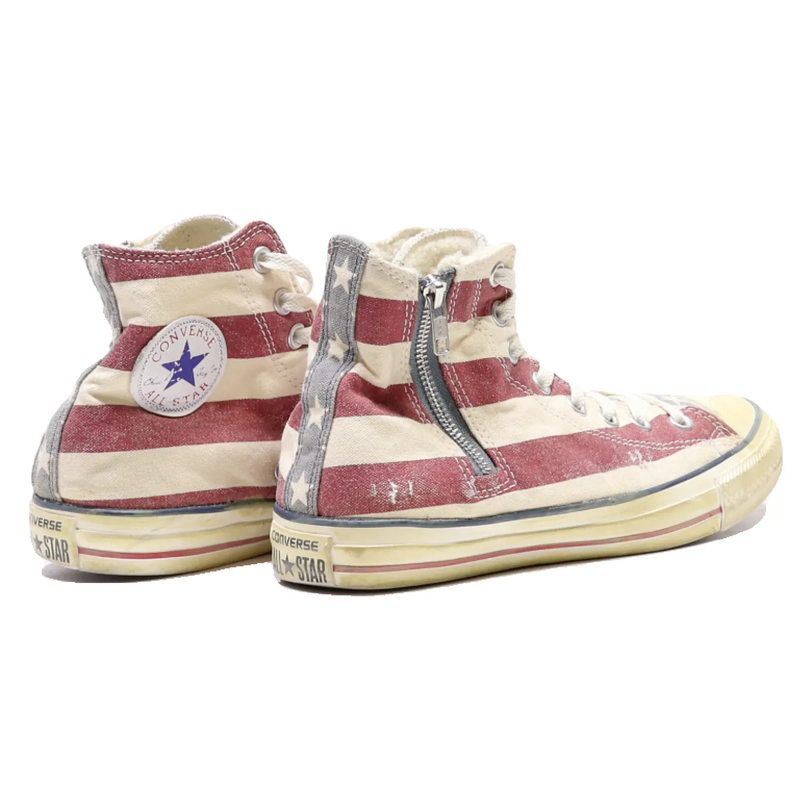 CONVERSE Fleece Lined High Top Trainers Cream Canvas Mens UK 7.5