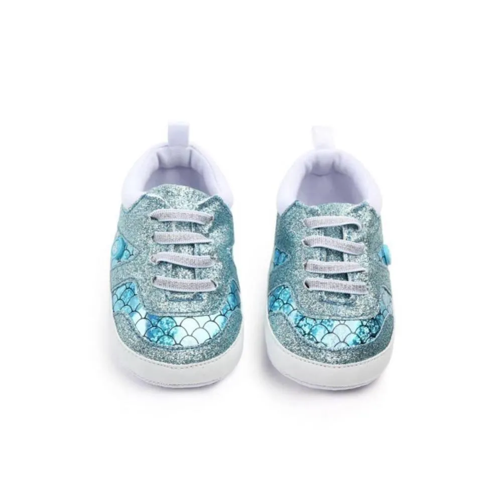 COTTNBABY Fish Tail Trim Sparkle Baby Crib Shoes