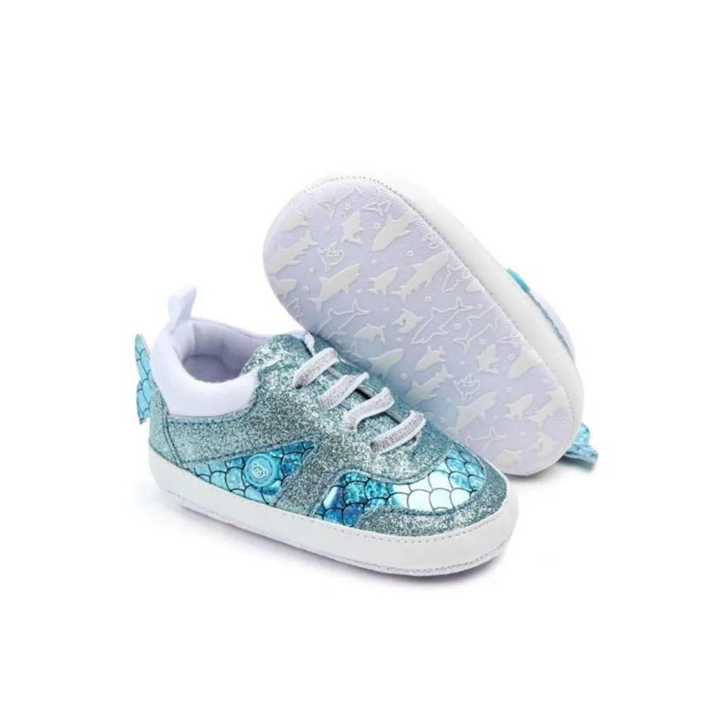 COTTNBABY Fish Tail Trim Sparkle Baby Crib Shoes