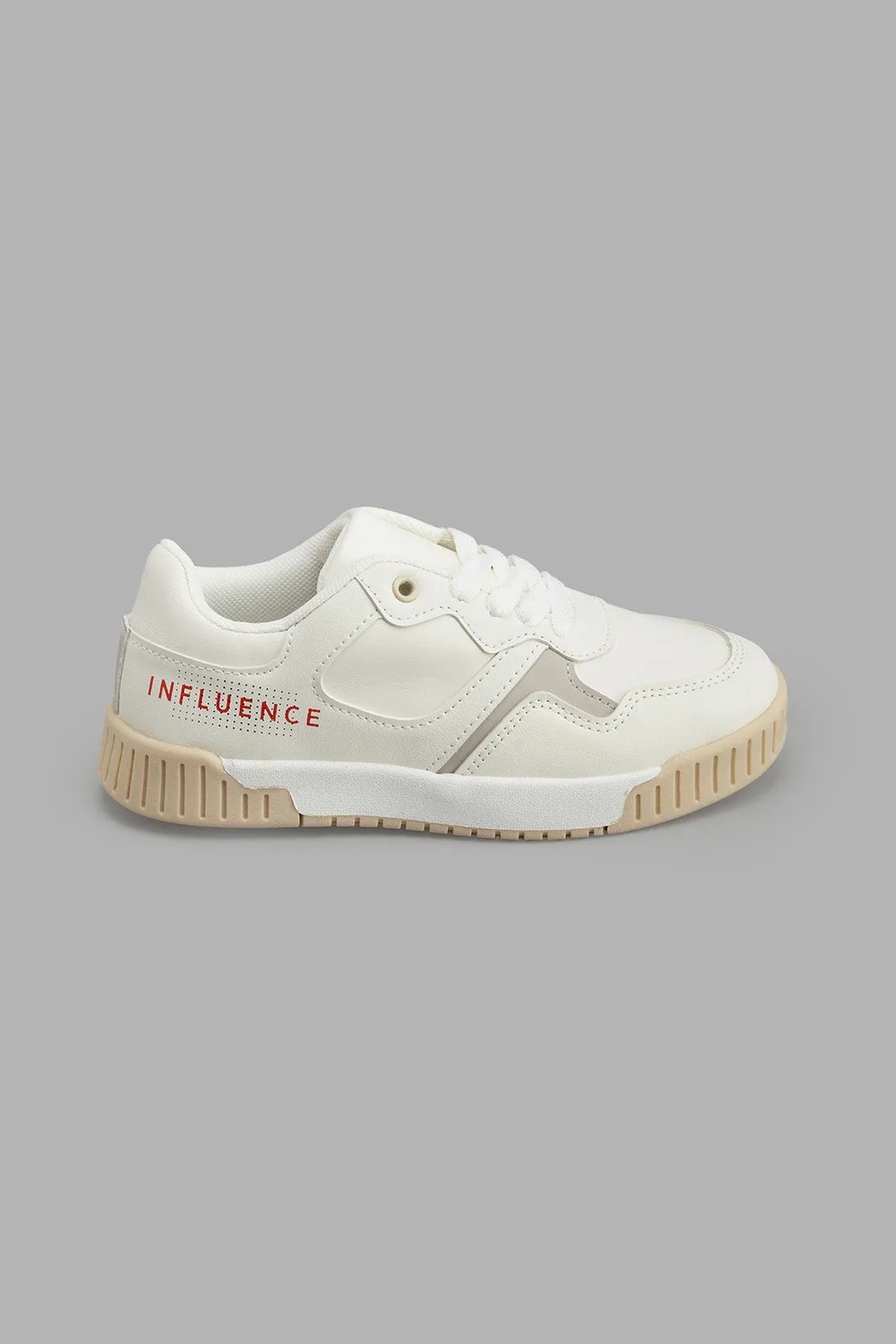 Cream Ribbed Sneaker