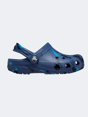 Crocs Classic Marbled Clog Kids Lifestyle Slippers Navy/Multi