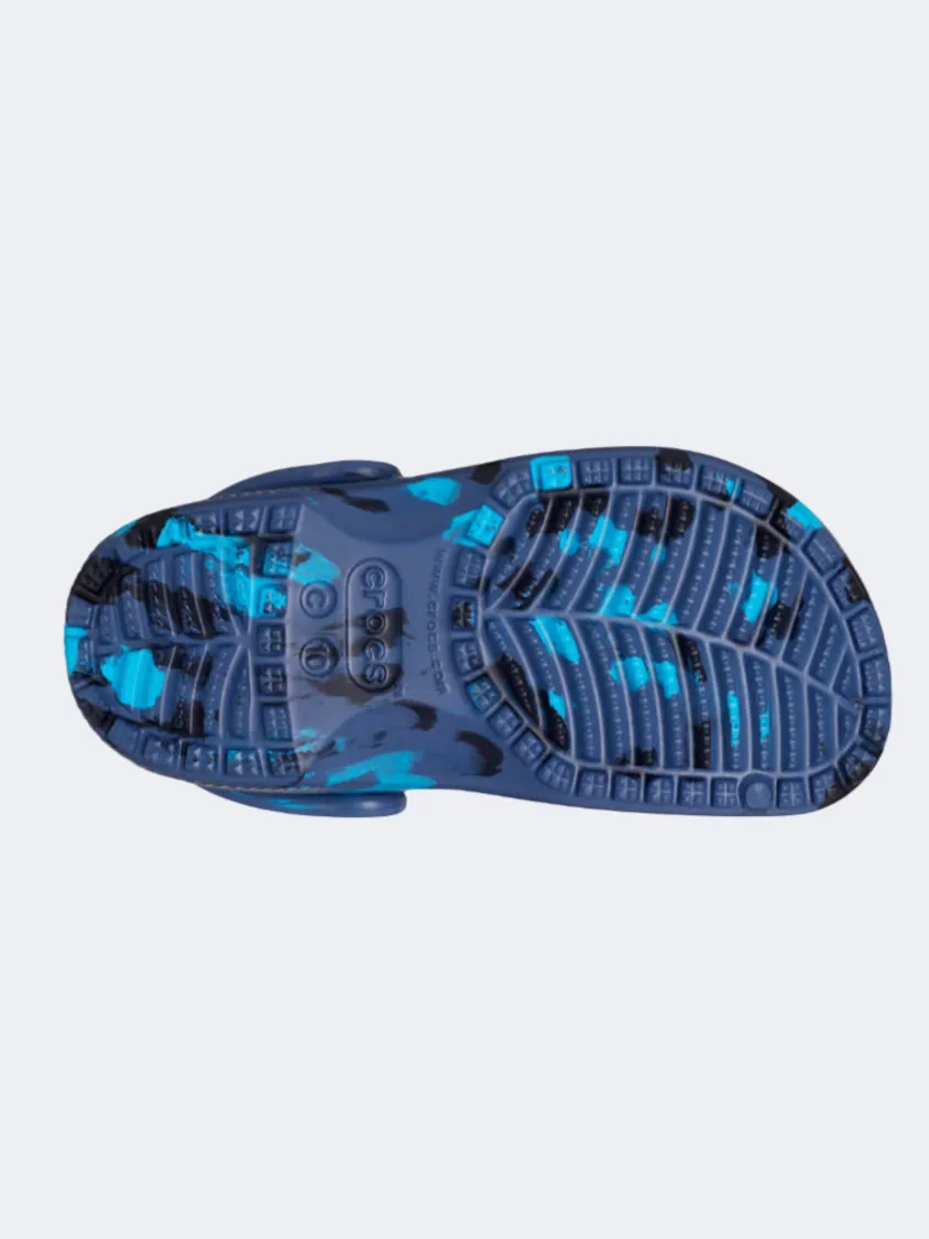 Crocs Classic Marbled Clog Kids Lifestyle Slippers Navy/Multi
