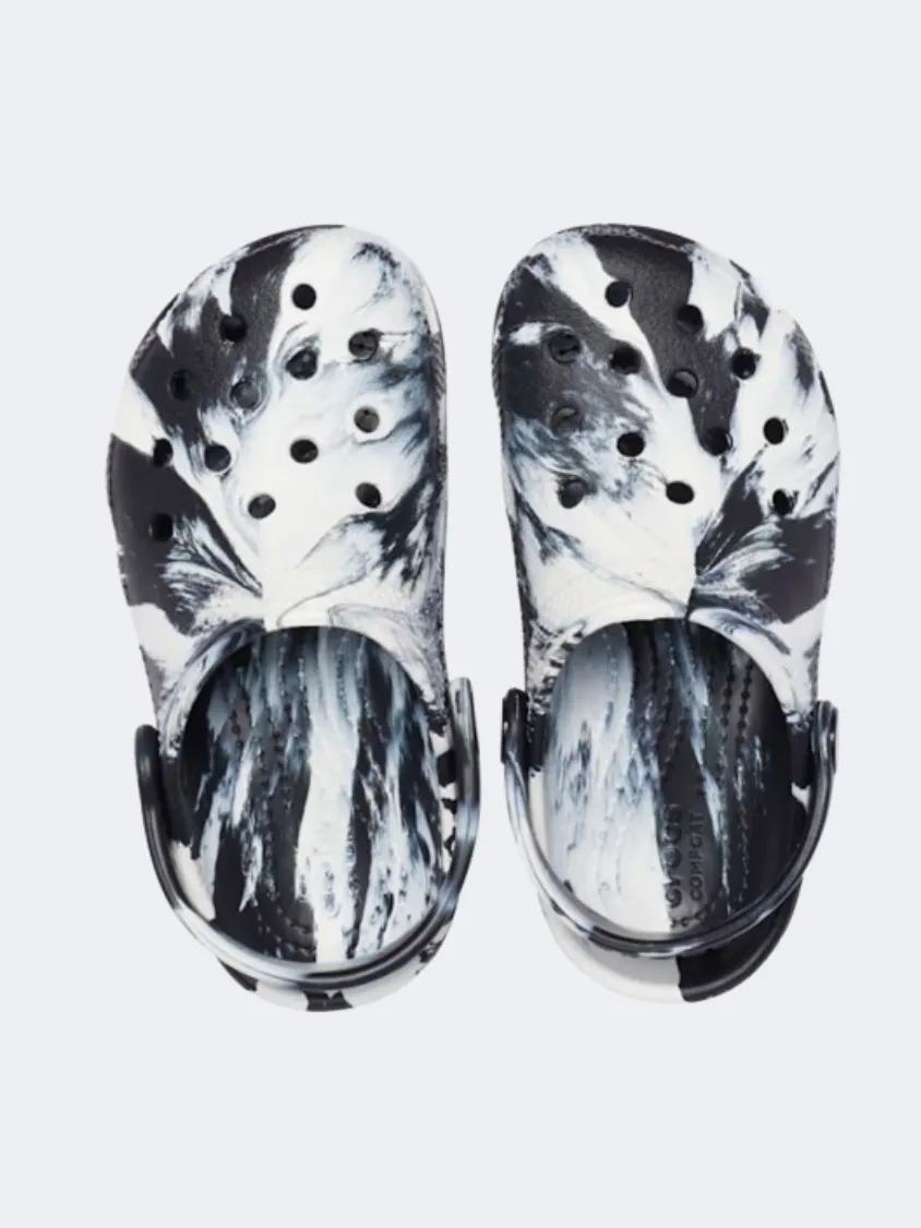 Crocs Classic Marbled Kids Unisex Lifestyle Slippers Black/White