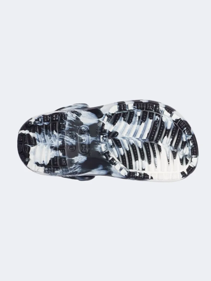 Crocs Classic Marbled Kids Unisex Lifestyle Slippers Black/White
