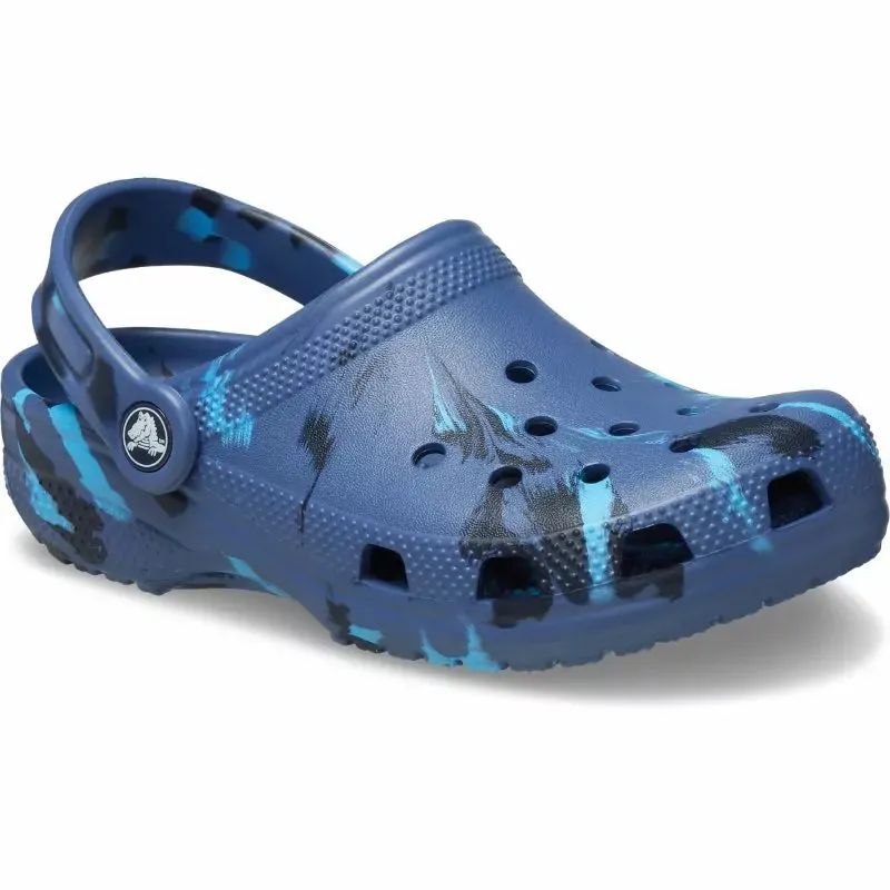 Crocs Classic Marbled Toddler (C4-C10) Clog - Navy/Multi