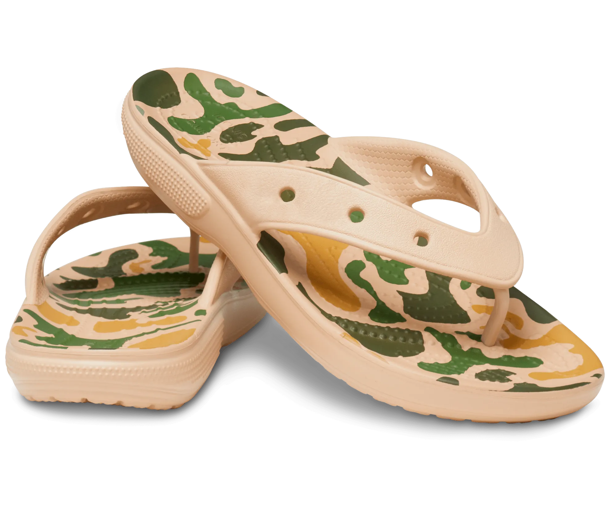 Crocs Unisex Classic Camo Flip Flop - Chai