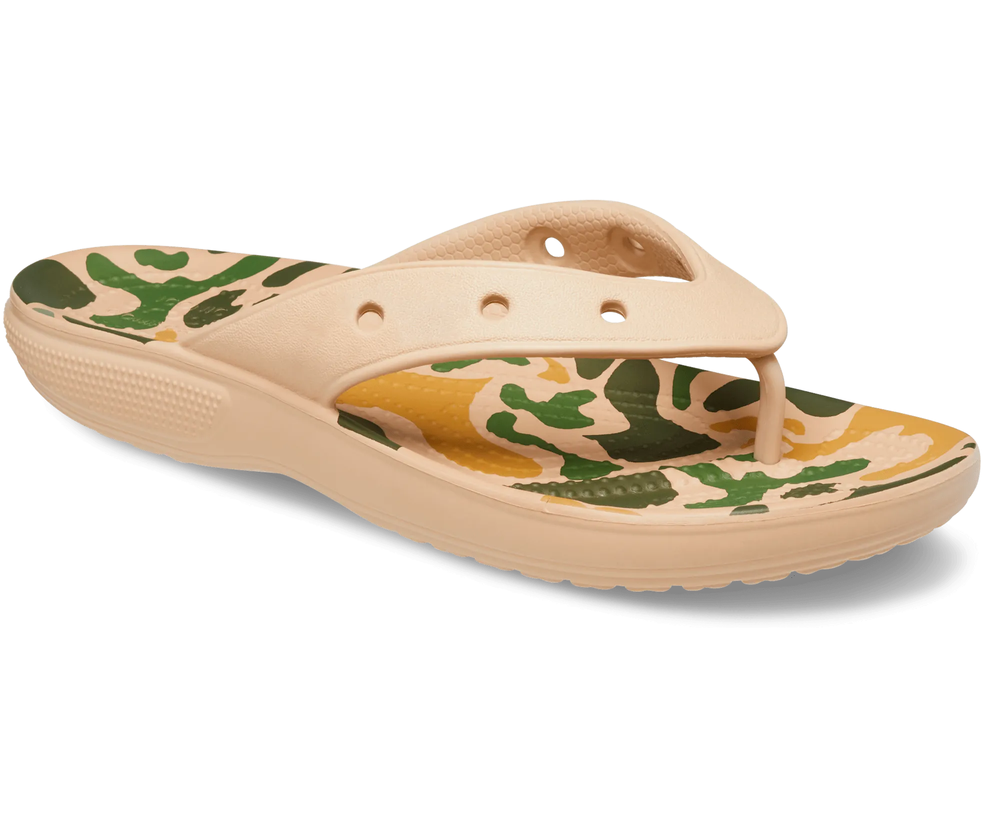 Crocs Unisex Classic Camo Flip Flop - Chai