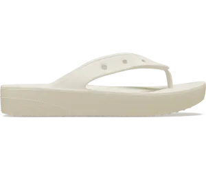 Crocs Unisex Classic Platform Flip Flop - Bone