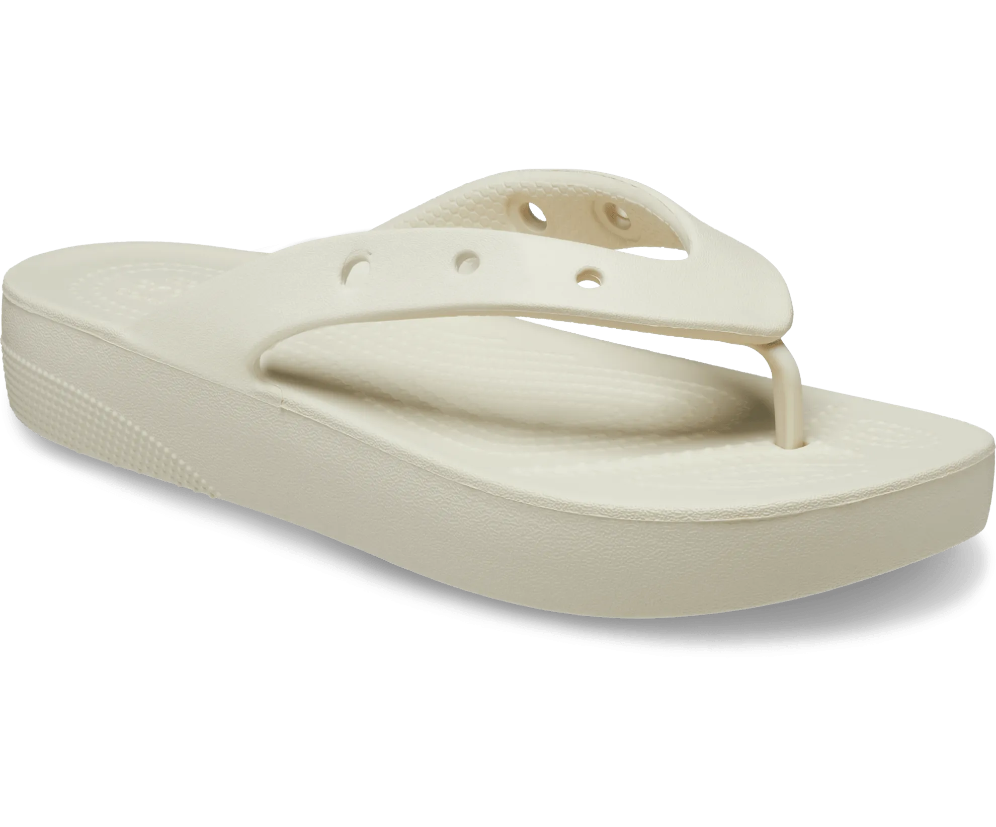Crocs Unisex Classic Platform Flip Flop - Bone
