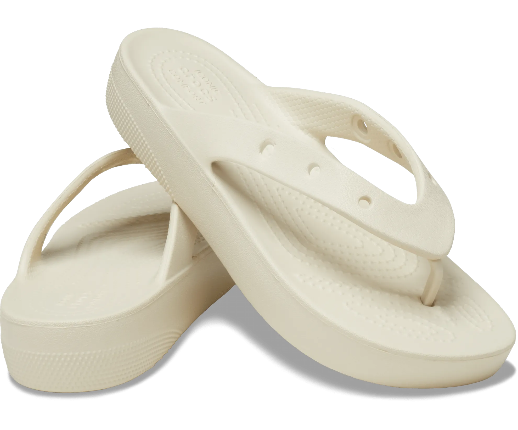 Crocs Unisex Classic Platform Flip Flop - Bone