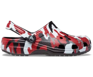 Crocs Unisex Classic Printed Camo Clog - Black / Red