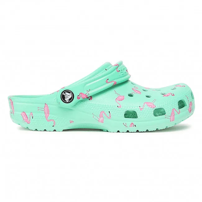 Crocs Unisex Classic Vacay Vibes Clog - Neo Mint / Flamingo