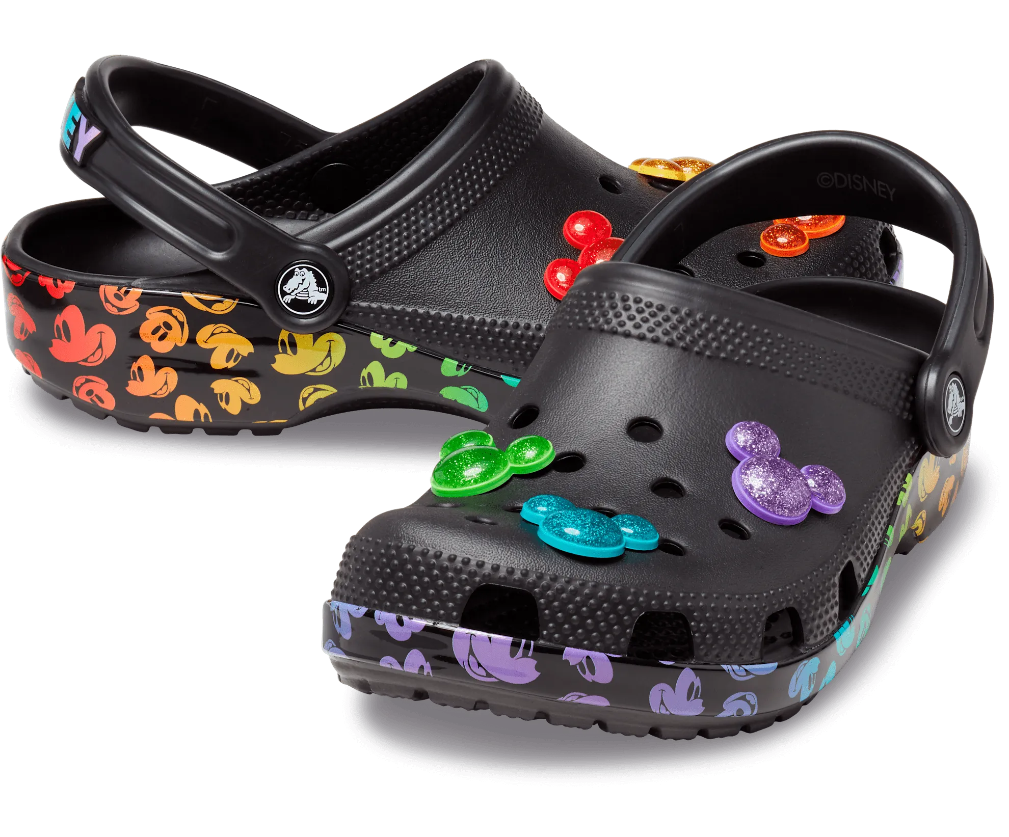 Crocs Unisex Disney Rainbow Celebration Clog - Black