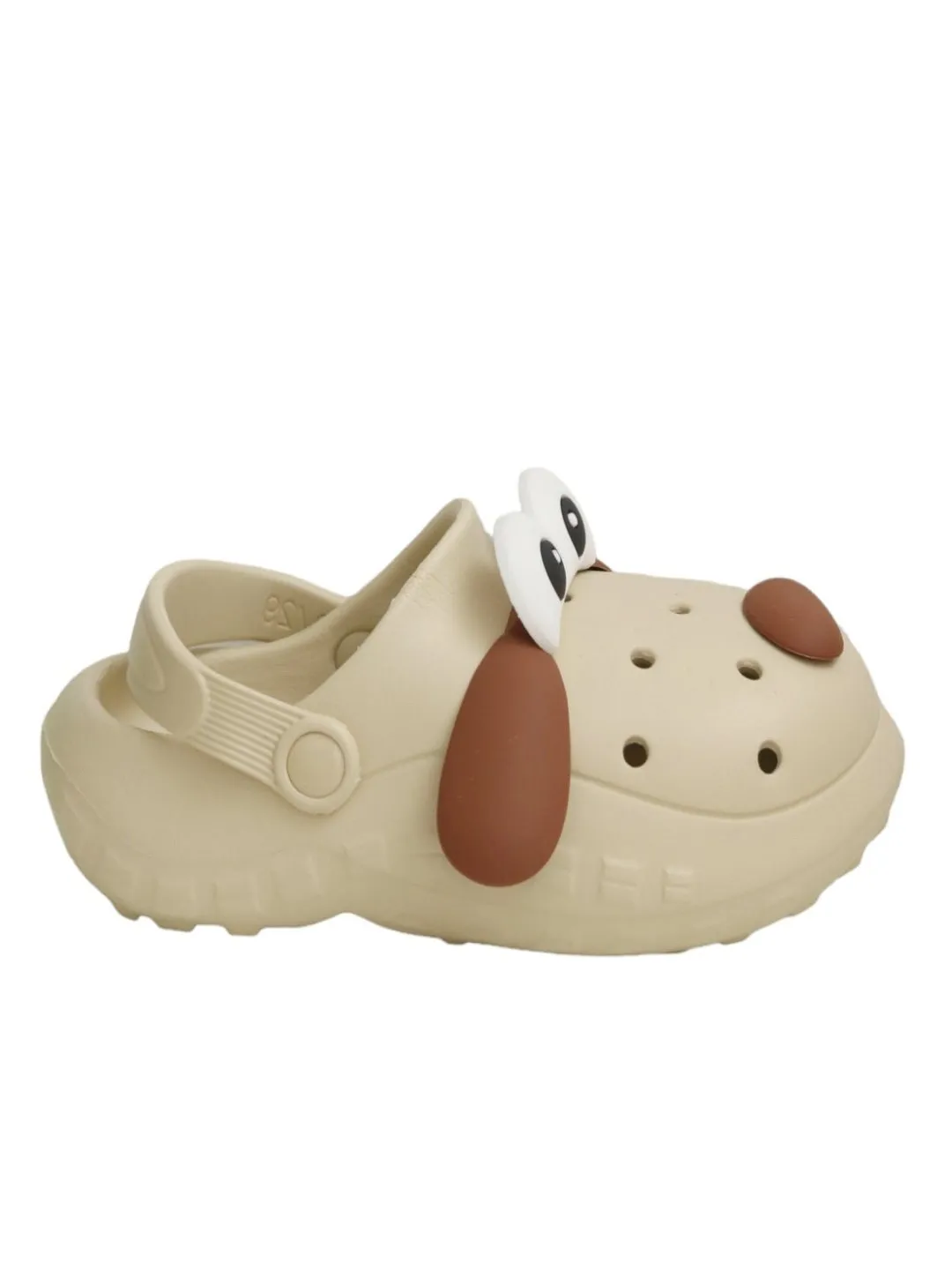 Delightful Puppy Design Clogs for Boys- Beige