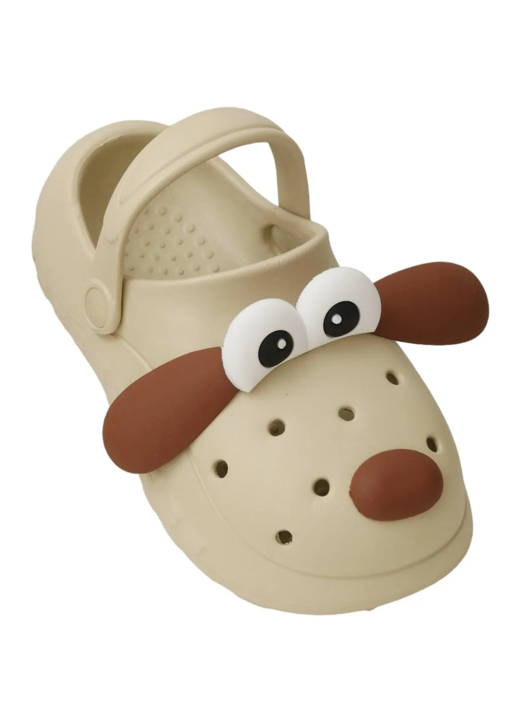 Delightful Puppy Design Clogs for Boys- Beige