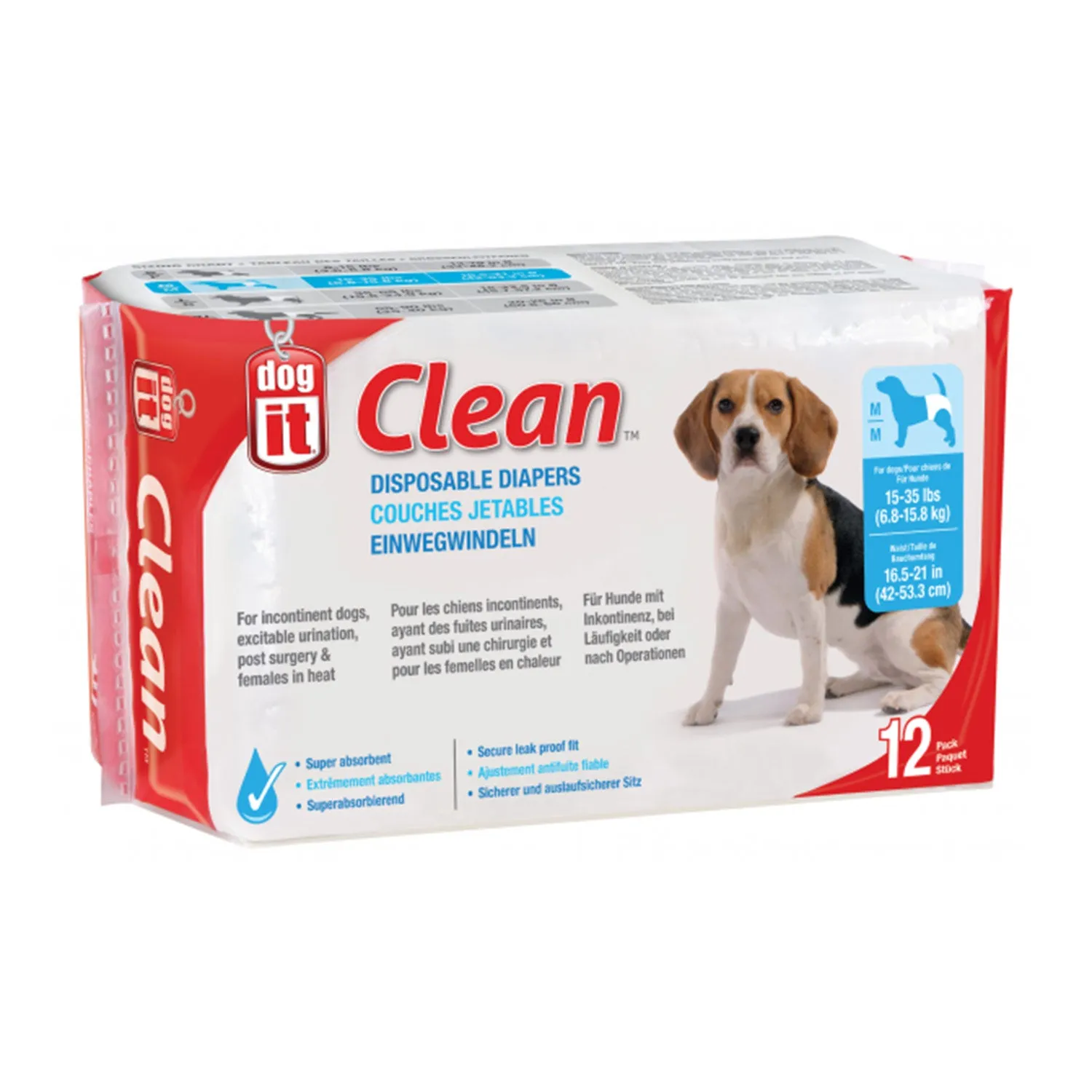 Dogit Clean Dog Diapers 12pk