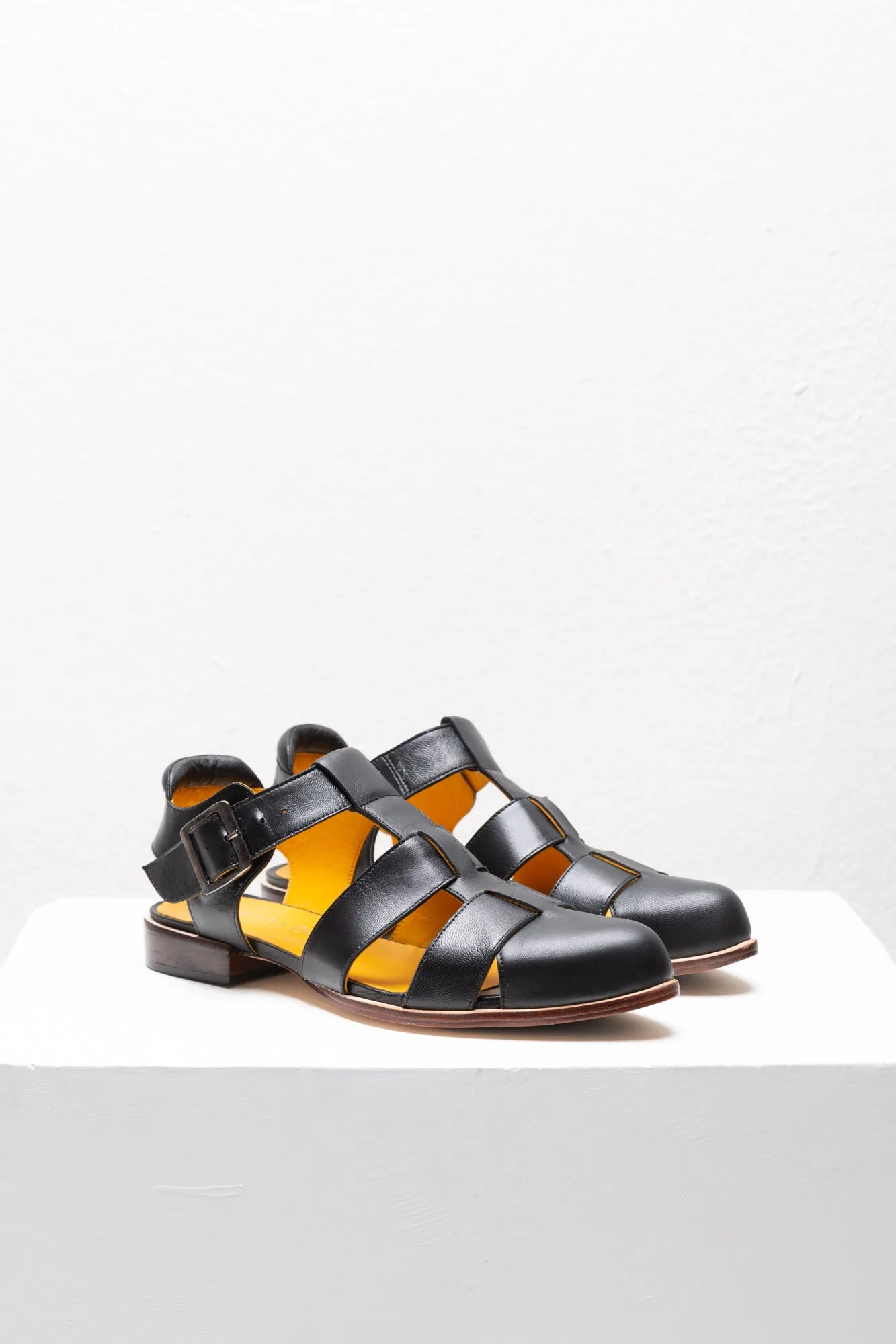 Eloah Black Fisherman Sandals