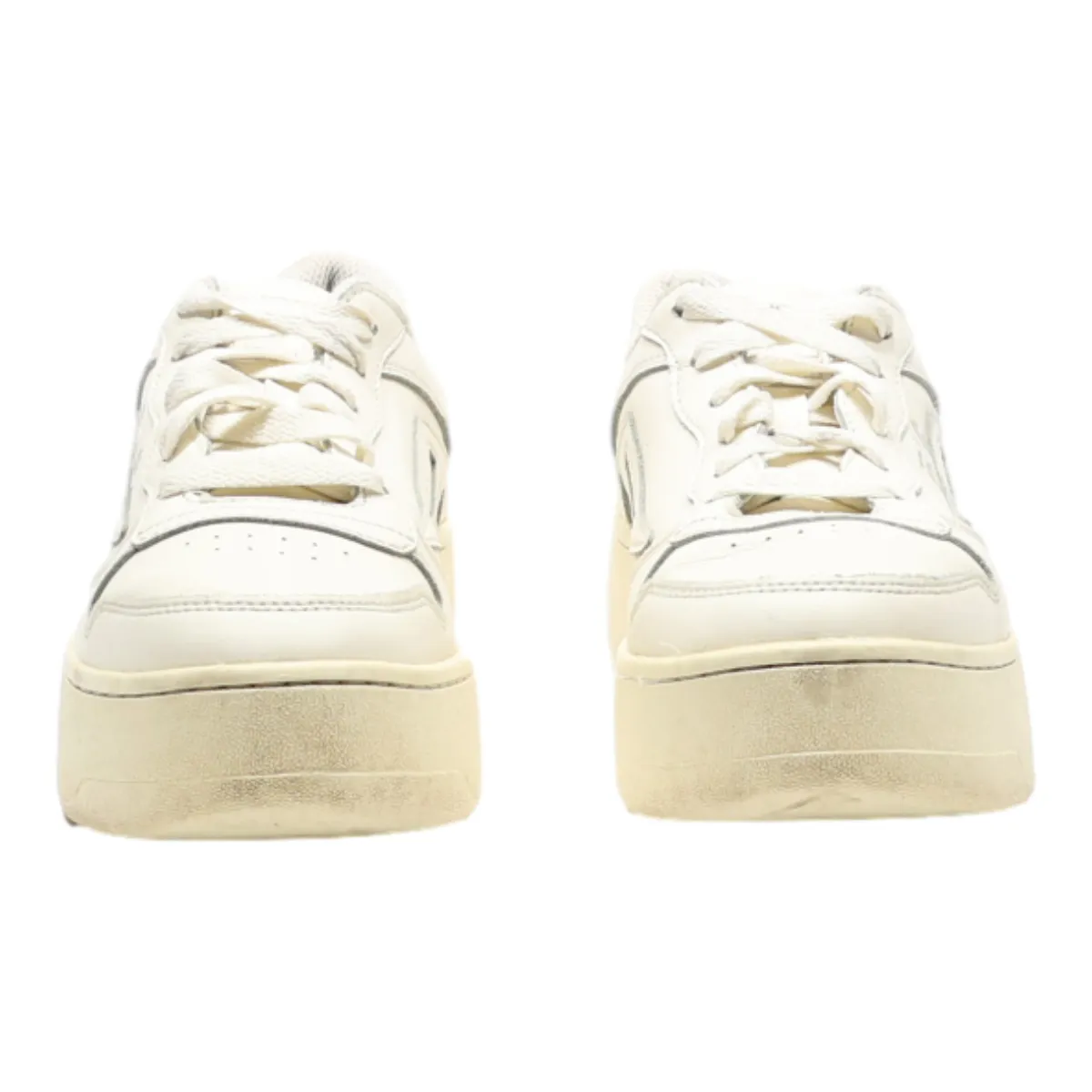 FILA Platform Trainers White Leather Womens UK 4.5