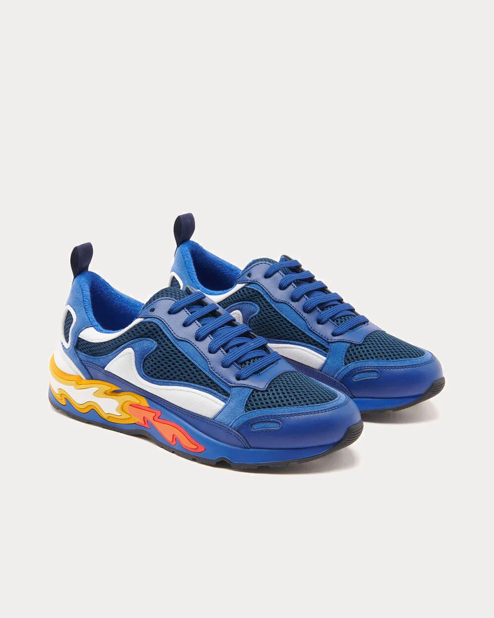 Flame Navy Blue Low Top Sneakers